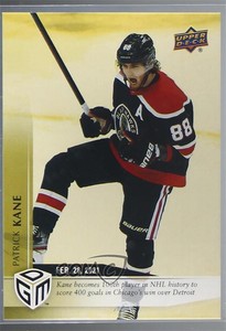 2020-21 Upper Deck Game Dated Moments February Gold /100 Patrick Kane #22