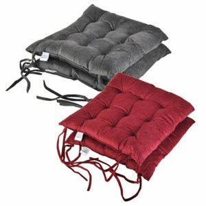 Stuhlkissen 2-er Sitzkissen Schnürbändern 42x42x8 Dekokissen Auflage Sitzauflage