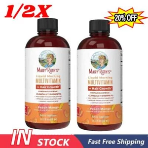 MaryRuth's Liquid /Multivitamin Hair Growth Women Biotin Peach Mango 1/2X/- - Picture 1 of 10