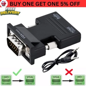 HDMI to VGA Adapter Cable Converter | HD Input to VGA Output for PC TV Monitor ✅ - Picture 1 of 11