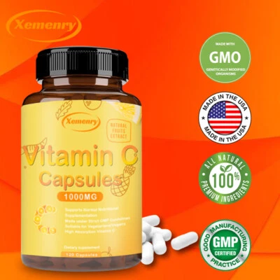 Vitamin C Capsules 1000mg -Immune Support Supplement,High Absorption,Fat Soluble - Image 1 of 4