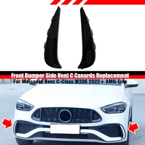 Front Bumper Side Vent C Canards For Mercedes Benz C-Class W206 2022+ AMG-Line - Picture 1 of 3