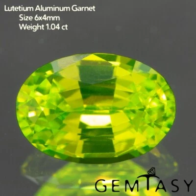 Cut stone - LuAG Neon Czochralski (Pulled) lab grown, facet 6x4mm 1.02-1.21ct - Image 1 of 4
