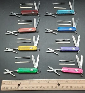 Lot of 8 VICTORINOX Translucent Multi-Color Classic SD Swiss Army Knives - Picture 1 of 5