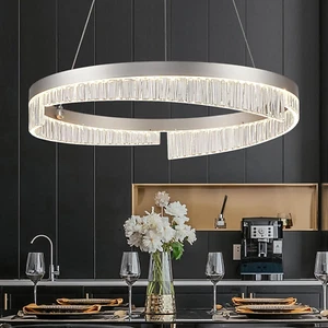 Modern LED Chandelier 1 Ring Chandeliers 23.6‘’ Dimmable LED Pendant Light with - Picture 1 of 9