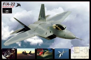 Póster de avión militar F/A 22 Raptor 36" W x 24" H de Eurographics - Imagen 1 de 1
