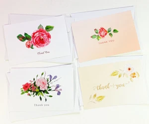 12 Thank You Cards Notes Flower Wedding Business Birthday Thankful TO THANK35 - Bild 1 von 6