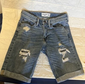 abercrombie kids Girls Blue Wash Jean Bermuda Shorts, Size 13/14Cuffed - Picture 1 of 4