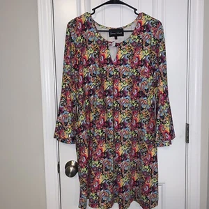 Erma’s Closet Dress Retro 70s Paisley Geometric Colorful A Line XS Small - Picture 1 of 10