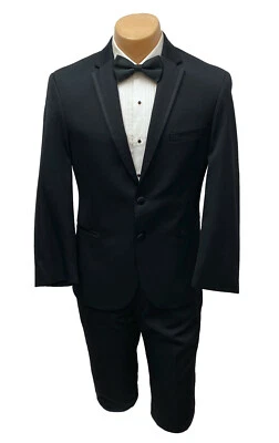 Men's Michael Kors Obsession Black Tuxedo w Flat Front Pants Modern Fit 44L 38W - Image 1 of 4