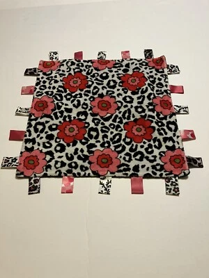 Taggies Lovey Flores Etiquetas Sensoriales Cuadrado Seguridad Manta Chupete Rojo Rosa 14” Foto 1 de 4