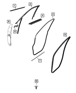 Genuine 2021-2024 Jeep Grand Cherokee Left Front Door Glass Run #68375909AD - Picture 1 of 1