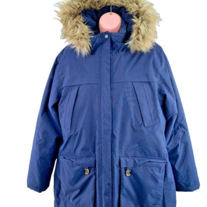 Peter Storm Paloma Winter Parka Jacket, Fur Hood, Size UK 16, Navy, RRP £85 - Picture 1 of 16