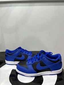 Nike Dunk Low Black Hyper Cobalt PS CW1588-001 Youth Size 2 - Picture 1 of 7