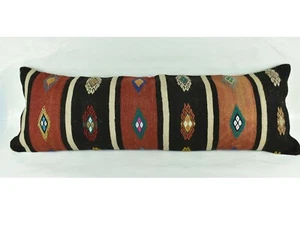 Extra Large Kilim Pillow Cover 16x48 Handmade Ethnic Boho Oriental Lumbar 3235 - Picture 1 of 3