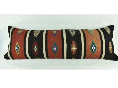 Extra Large Kilim Pillow Cover 16x48 Handmade Ethnic Boho Oriental Lumbar 3235 - Image 1 of 3
