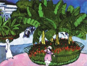 Postcard Ernst Kirchner Das Baskett-Albertplatz in Dresden 1911 Unused MINT - Picture 1 of 1