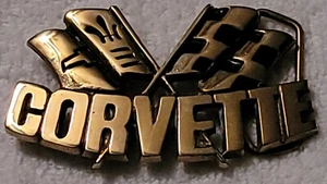 Vintage 1981 Chevy Corvette Solid Brass Belt Buckle Commemorative - Picture 1 of 2