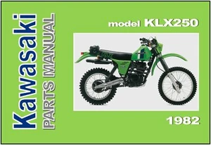 KAWASAKI Parts Manual KLX250 KLX250-B2 1982 Replacement Spares Catalog List - Picture 1 of 4