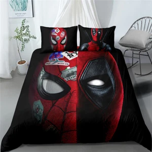 Deadpool Spiderman Single Double Queen King Bed Quilt Duvet Doona Cover Set - Picture 1 of 2