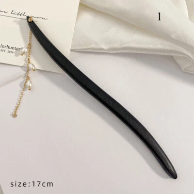 Black Tassel Hairpins Chopsticks Pearl Hair Sticks Hair Accessories Bun Holder🎀 - Imagem 1 de 4