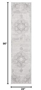 Rug Runner Safavieh Brentwood Collection GREY / IVORY 2'x8' Medallion Distressed - Picture 1 of 8