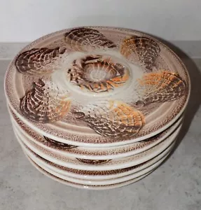 6 ASSIETTES A HUITRE FAIENCE DE SARREGUEMINES DIGOIN ATELIER DU REVERNAY - Photo 1/4