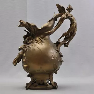 Heavy Art Nouveau Metallkrug, Anton R. Nelson 1880-1910, Gift Jar, Bronzed - Picture 1 of 6