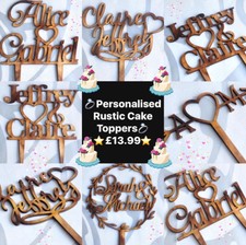 ✨Personalised Rustic Wedding Cake Topper✨