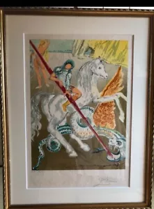 Salvador Dali Retrospective The Lance of Chivalry Saint George Lithograph Signed - Picture 1 of 10
