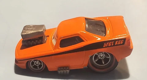 Disney Pixar Cars Snot Rod Tooned Car Orange Black Loose Cover