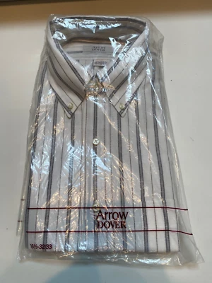Vintage Arrow Dover Dress Shirt  Mens Size 16 1/2 - 32/33 White Charcoal New NWT - Image 1 of 3