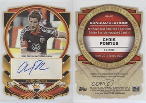 2013 Topps MLS Golden Boot Die-Cut Auto Chris Pontius #GBA-CP Auto