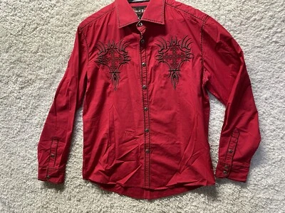 House Of Lords Red Button Up Shirt Men’s Size Large EUC - Image 1 of 4