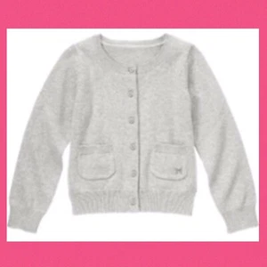 NWT Girls XS(4) Gymboree “BRIGHT IDEAS” Cotton Gray CARDIGAN SWEATER Button-up - Picture 1 of 2