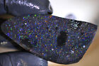 127ct 60x30x15 Black Rainbow Basalt Matrix Opal Rawstone Sliced Honduras Gem