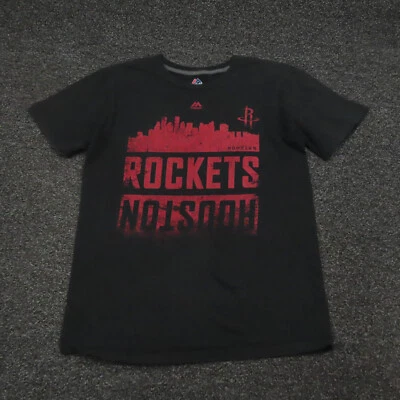 Houston Rockets Majestic Shirt Adult Medium Black & Red Short Sleeve Mens - Image 1 of 4