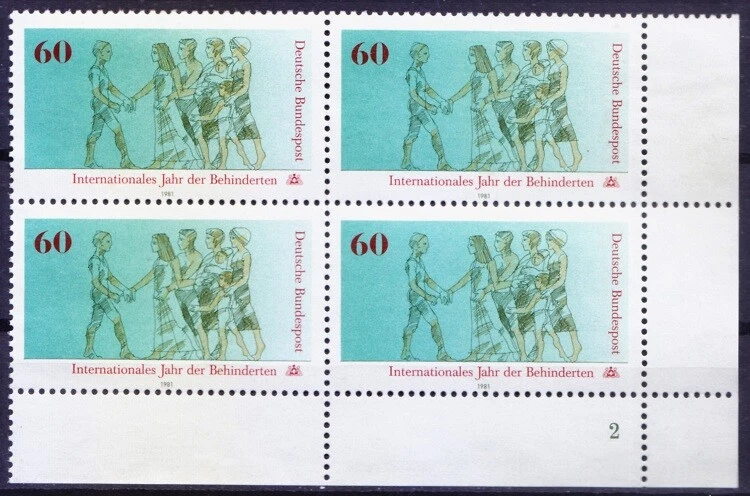 Germany 1981 No Gum MNH Blk, Disabled, International Years, U.N.O  [OS] - Image 1 of 1