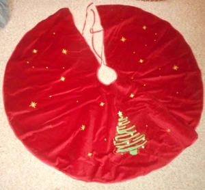 Weihnachtsurlaub Baum Rock 21 3/4" Länge bestickt Baum Pailletten glänzendes Futter - Bild 1 von 14