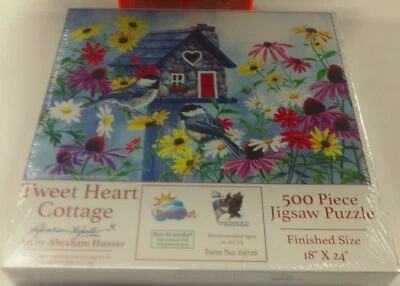 PUZZLE "TWEET HEART COTTAGE" 500 PIEZAS 18" X 24" ABRAHAM HUNTER BIRDS Foto 1 de 3