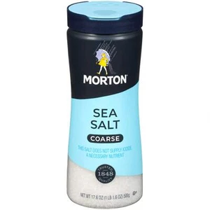 Morton Sea Salt, Coarse, 17.6 Ounce - Picture 1 of 7