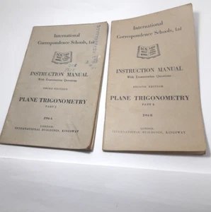 International Correspond Schools Instruction Manual Plane Trigonometry 50's P/B - Imagen 1 de 5