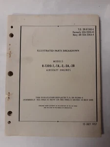 Wright Models R-1300-1-1A-2-2A Illustrated Parts Breakdown July 15 1957 Original - Picture 1 of 12
