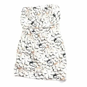  BCBG Generation $128 Strapless white pink polka dots A line dress sz 8 cocktail - Picture 1 of 6