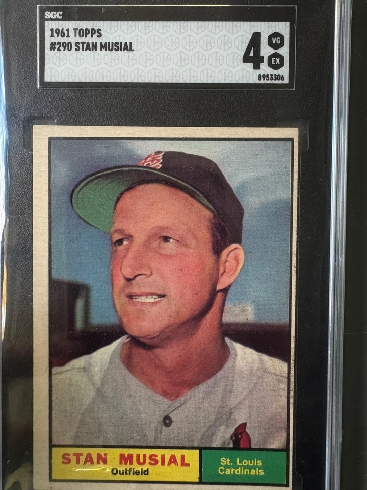 Tarjeta de béisbol Stan Musial 1961 Topps clasificación SGC #290 Foto 1 de 1