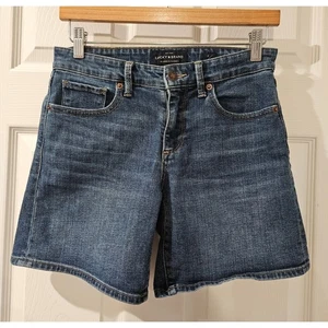 Lucky Brand The Roll Up Denim Shorts Size 2 / 26 Blue Jean Cuffed Stretch Casual - Picture 1 of 6