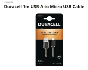 Duracell Sync and Charging Cable for Micro USB-A Devices Android Phones usb5013a - Picture 1 of 2