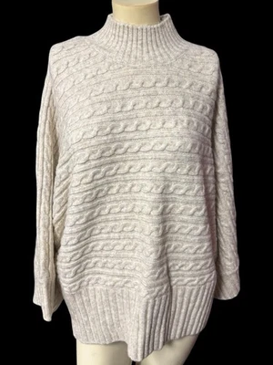 Marc New York Mujer Talla Grande 3X Suéter Marfil Sólido Kimono Manga Cuello Simulado Foto 1 de 4