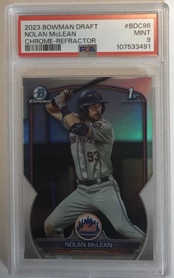 2023 Bowman Chrome Draft Refractor Nolan Mclean-PSA 9 RC Mets#1 Prospect🔥🔥 - Image 1 of 2