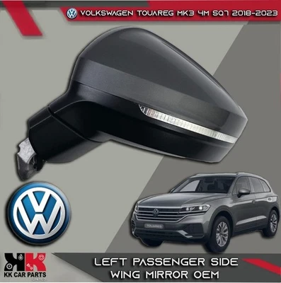 ESPEJO RETROVISOR IZQUIERDO PASAJERO VOLKSWAGEN TOUAREG MK3 4M SQ7 2018-23 16 PINES GRIS OEM Foto 1 de 4